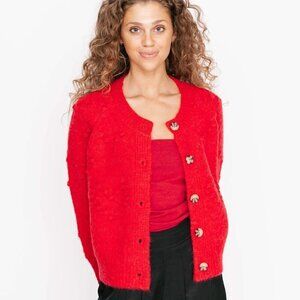 NWT Smash + Tess Bea Bobble Ruby Red Heart Cardigan Sweater- Sz XL / 2X